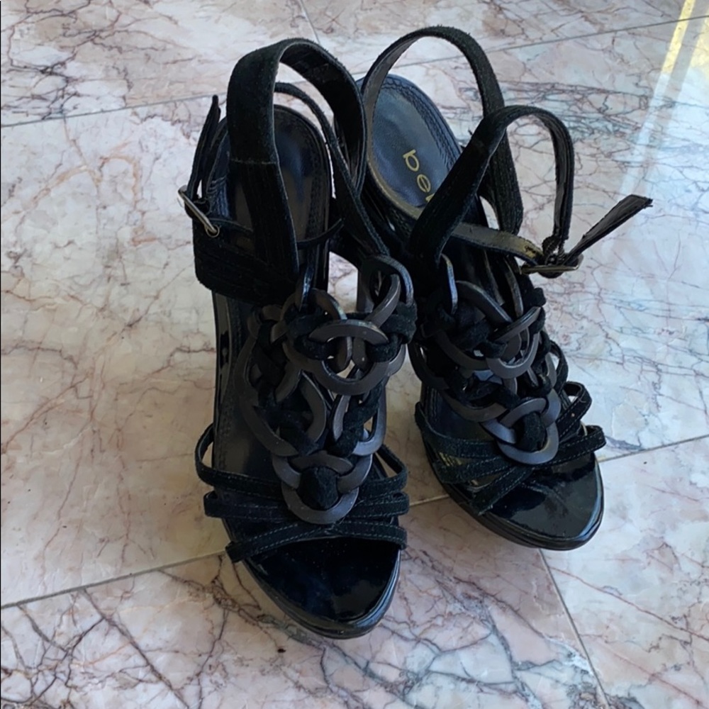 Bebe Eliza Suede and Leather Sandals